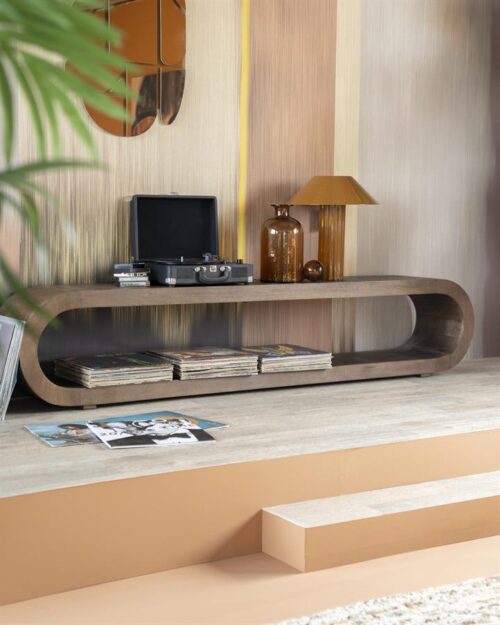 TV-meubel Elora Mangohout 200cm - Bruin - Afbeelding 14