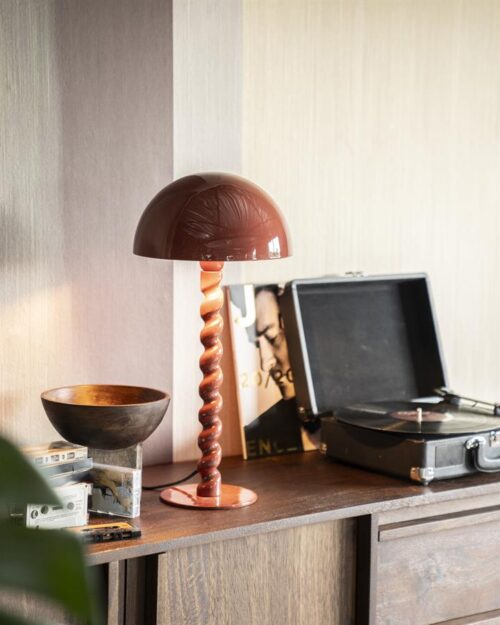 Tafellamp Luox 50cm hoog - Koraal Rood - Afbeelding 7