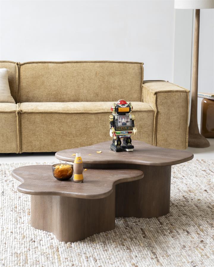 Organische Salontafel Fall Mangohout Set van 2 - Bruin - Afbeelding 13