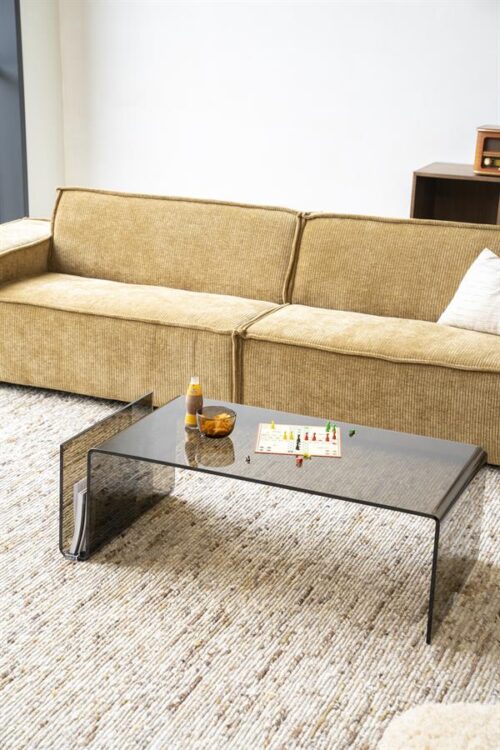 Salontafel Shadow Glas 120 x 60 cm - Bruin - Afbeelding 10