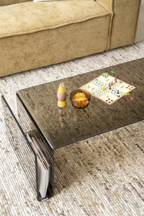 Salontafel Shadow Glas 120 x 60 cm - Bruin - Afbeelding 11