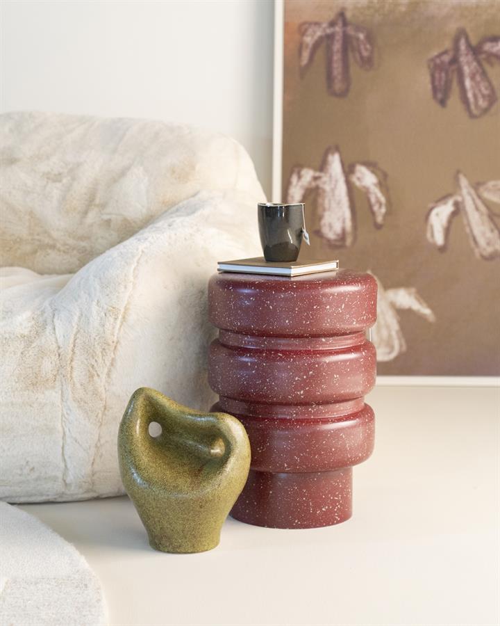 Ronde Bijzettafel Spatter 30cm - Burgundy - Afbeelding 8