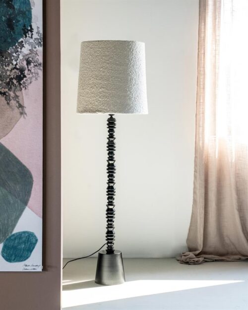 Vloerlamp Pulse Bouclé en hout - 159cm - Afbeelding 9