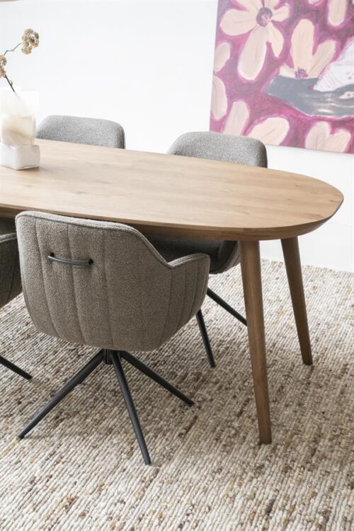 Deens Ovale Eettafel Elijah 220 x 100cm - kleur Bruin - Afbeelding 14