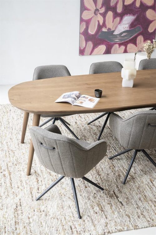 Deens Ovale Eettafel Elijah 220 x 100cm - kleur Bruin - Afbeelding 15