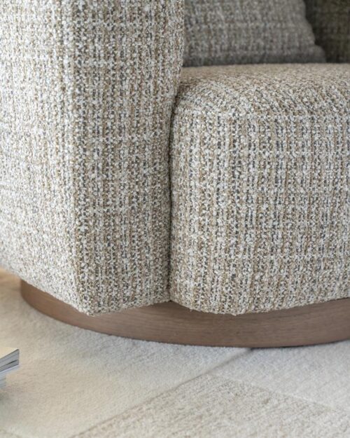 Draaifauteuil Jordan Grove Bouclé - Taupe - Afbeelding 36