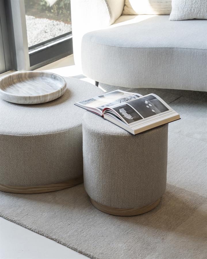 Poef Avah Bouclé 41cm - Taupe - Afbeelding 10