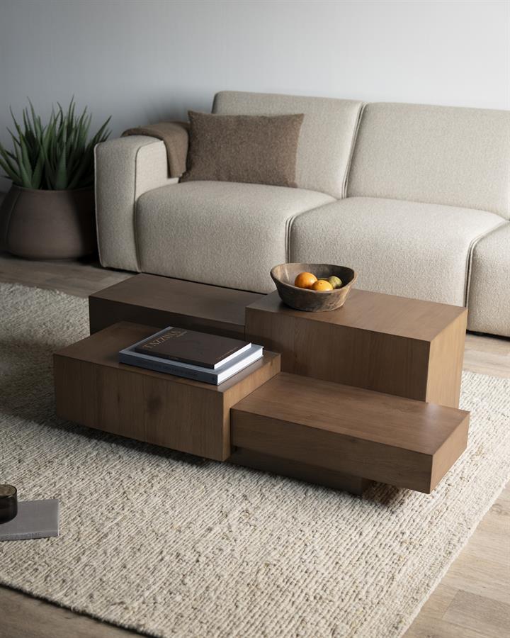 Rechte Salontafel Quinten - bruin 140 x 75 cm - Afbeelding 20