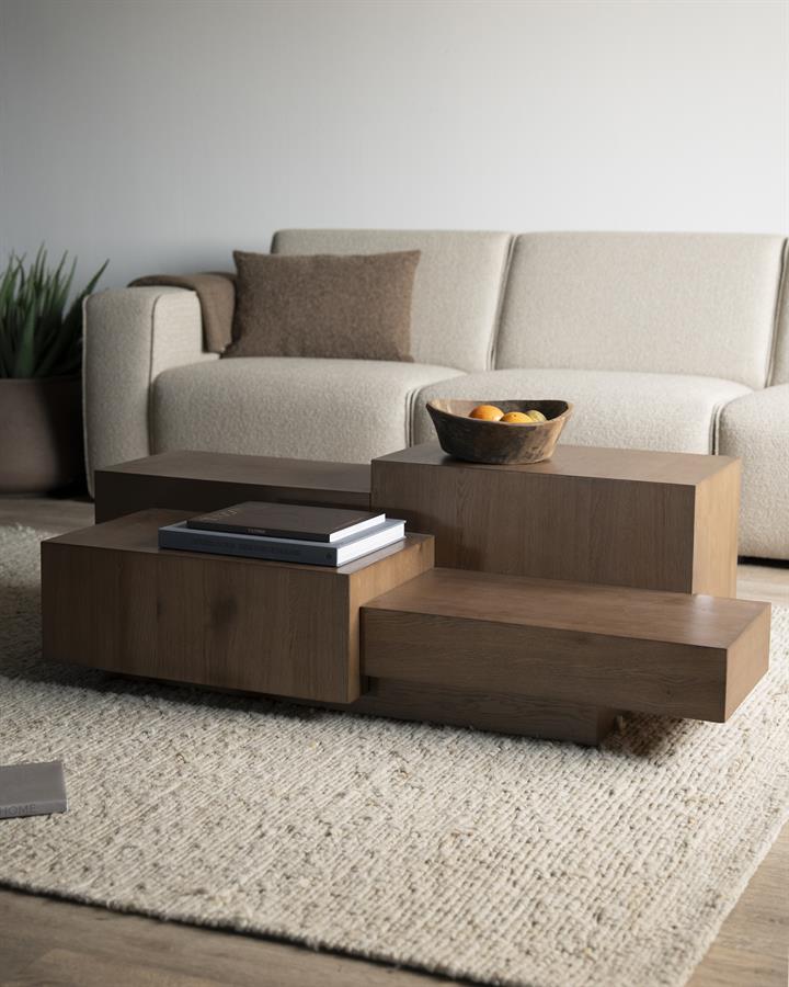 Rechte Salontafel Quinten - bruin 140 x 75 cm - Afbeelding 22
