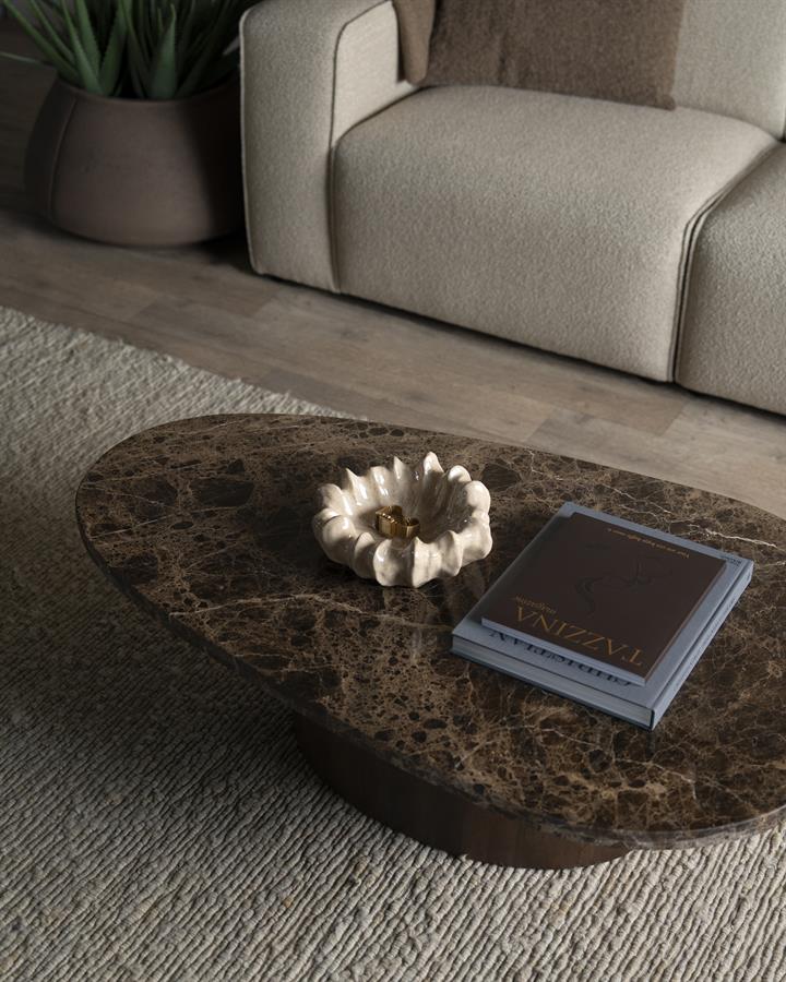 Organische Salontafel Bradley Marmer en mangohout 120 x 75cm - Afbeelding 17