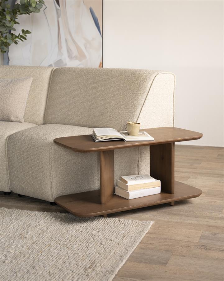 Bijzettafel Ty Eiken 90 x 40cm - Bruin - Afbeelding 18