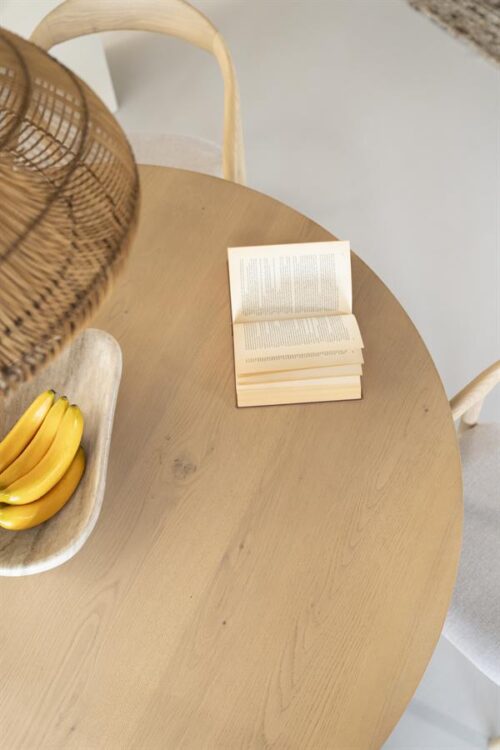 Ronde Eettafel Nola Eikenhout 130 cm - Naturel - Afbeelding 13