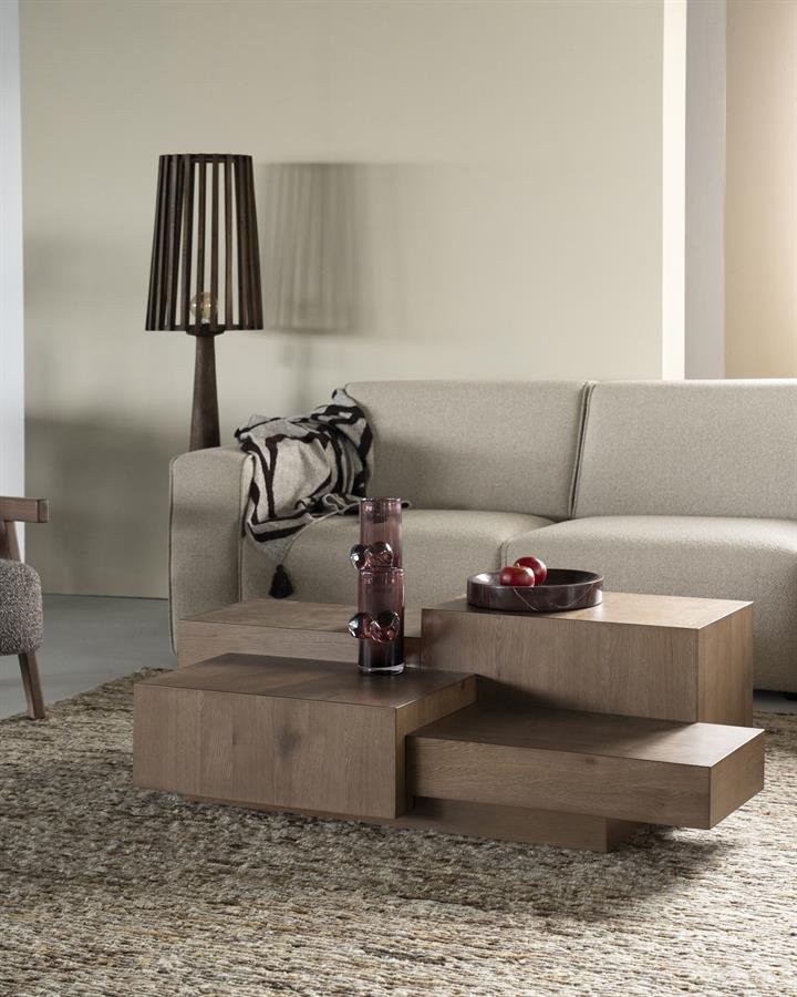 Rechte Salontafel Quinten - bruin 140 x 75 cm - Afbeelding 23