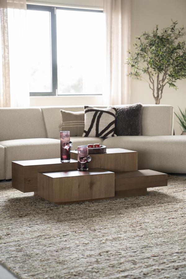 Rechte Salontafel Quinten - bruin 140 x 75 cm - Afbeelding 25