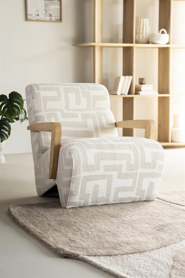 Fauteuil Olek Graffic Bouclé - Beige - Afbeelding 13