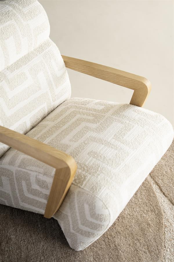 Fauteuil Olek Graffic Bouclé - Beige - Afbeelding 15