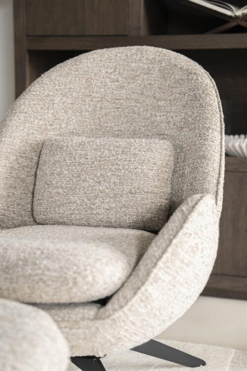 Fauteuil Ryan Met hocker Bouclé - Beige - Afbeelding 18