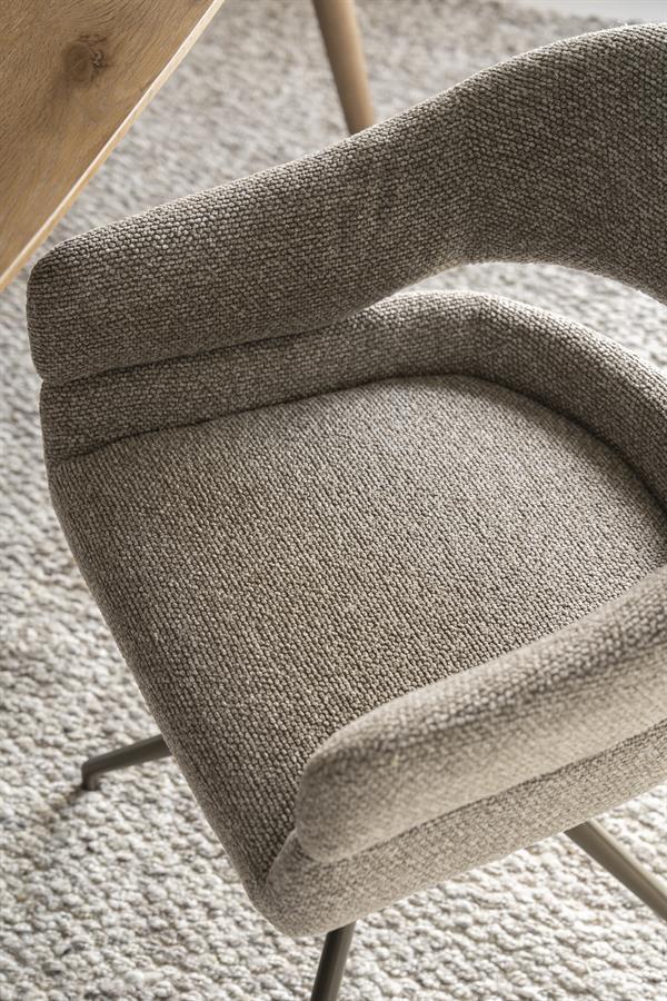 Draaibare Eetkamerstoel Hailey Bouclé - Taupe - Afbeelding 22