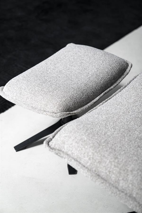 Fauteuil Marcus met voetenbank- licht grijs Baquer - Afbeelding 35