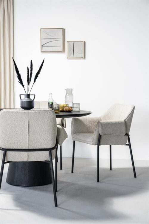 Ronde Eettafel Aron Mangohout Zwart - 130cm - Afbeelding 24