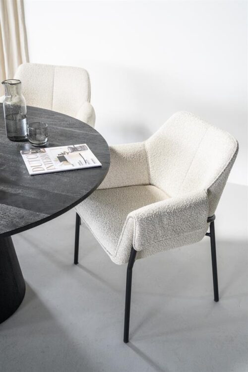 Ronde Eettafel Aron Mangohout Zwart - 130cm - Afbeelding 25