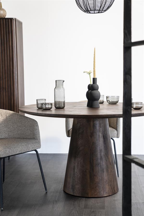 Ronde Eettafel Aron Mangohout Bruin - 130cm - Afbeelding 28