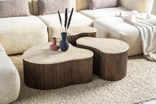 Salontafel Mari Mangohout en Travertin 83 x 72 cm - Afbeelding 31