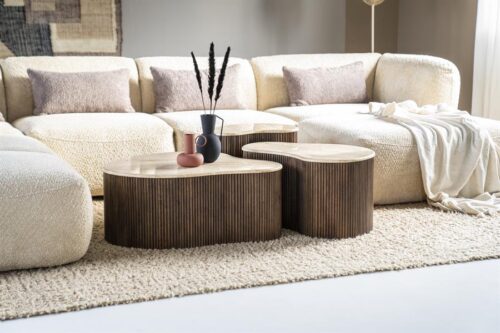 Salontafel Mari Mangohout en Travertin 83 x 72 cm - Afbeelding 32