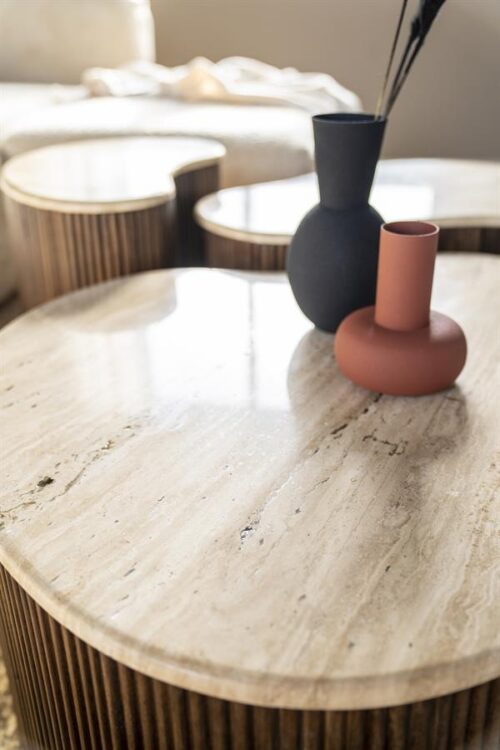 Salontafel Mari Mangohout en Travertin 83 x 72 cm - Afbeelding 34