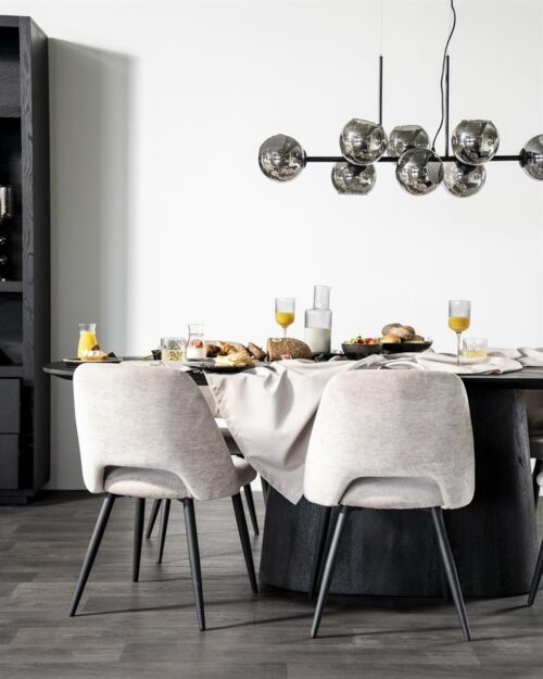 Ovale Eettafel Aron Mangohout Zwart - 250cm - Afbeelding 17