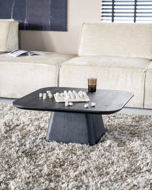 Vierkante Salontafel Aron Mangohout - Zwart 80 cm - Afbeelding 28