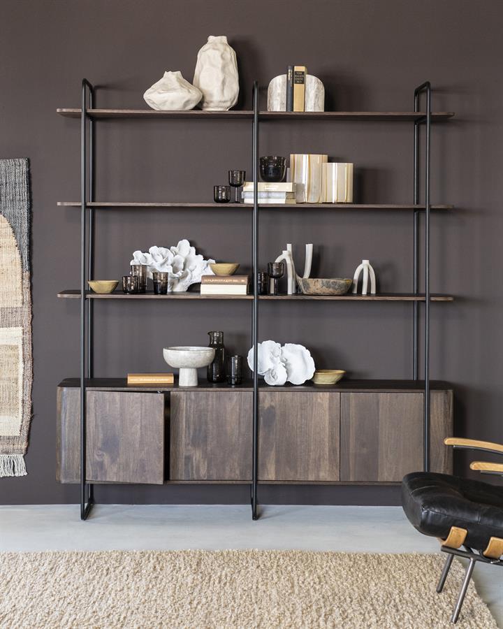 Wandkast James Mangohout en Metaal 190x210cm - Bruin - Afbeelding 19