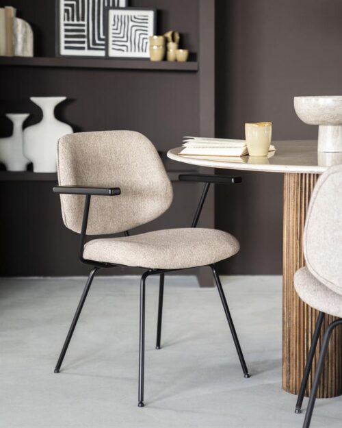 Stoel Lynn met armleuning - Beige - Afbeelding 49