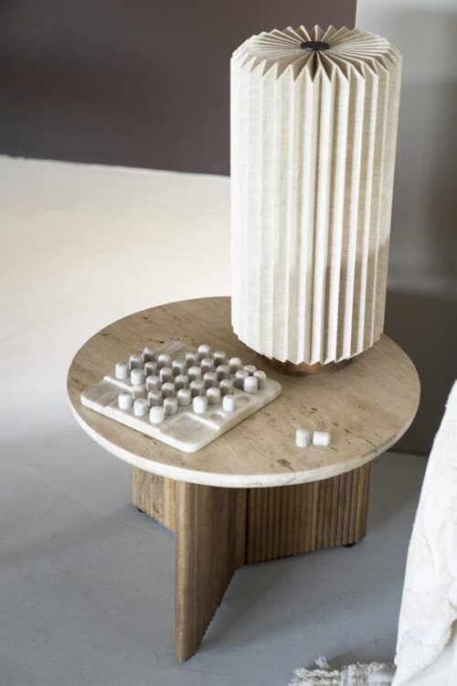 Salontafel Sara Mangohout en Travertin 78 x 78 cm - Afbeelding 14