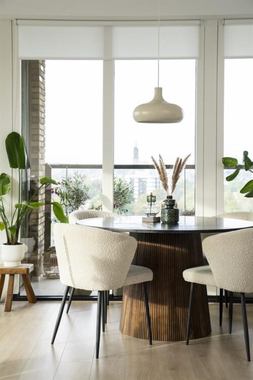 Ronde Eettafel Maxim mangohout marmer 130cm - Afbeelding 26
