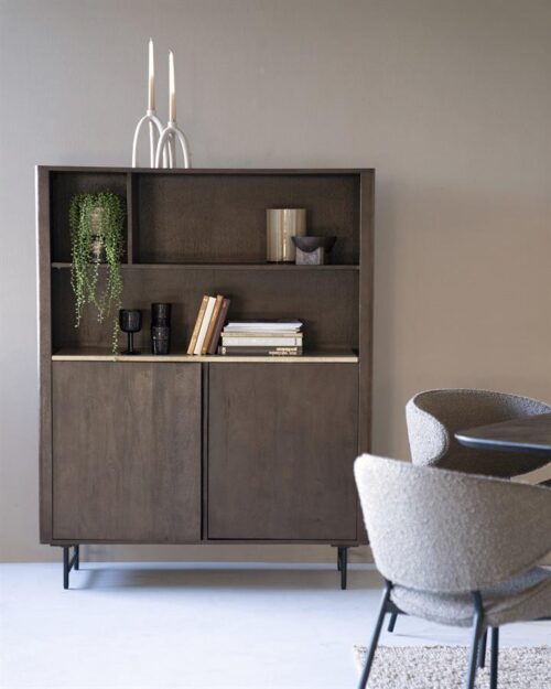 Boekenkast Lio Mangohout Travertin 120x150cm - bruin - Afbeelding 26