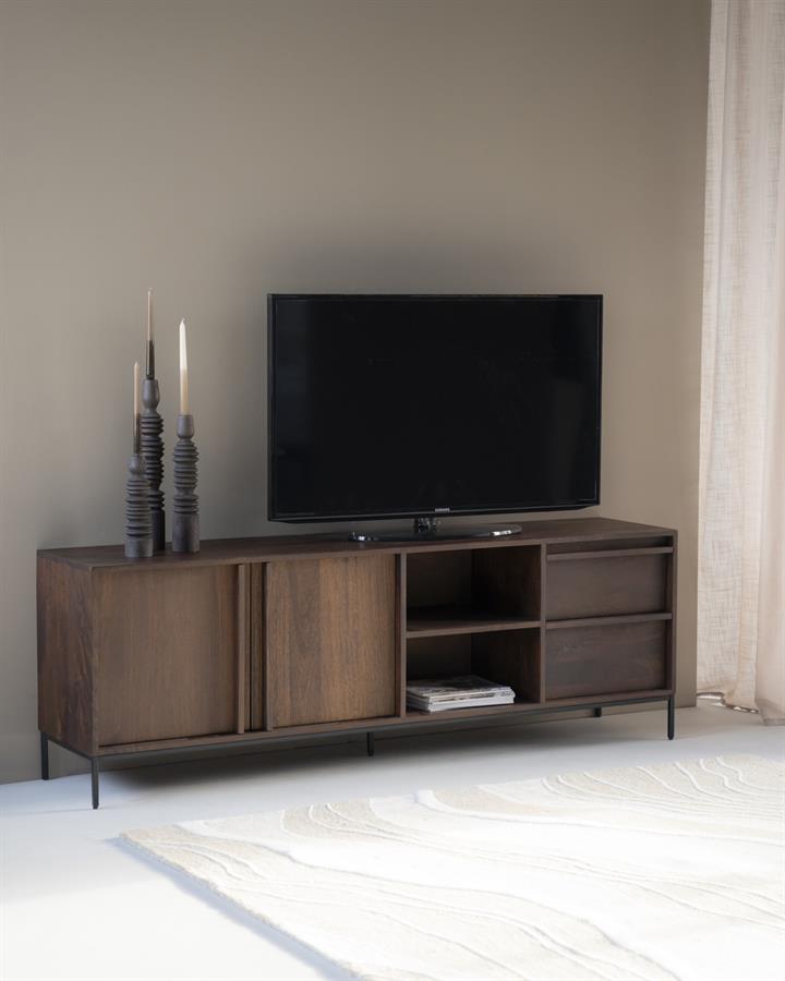 TV-meubel Jimmy Mangohout en Metaal 180cm - Bruin - Afbeelding 18