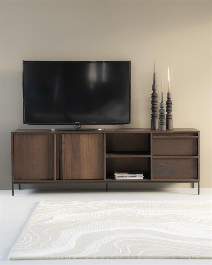 TV-meubel Jimmy Mangohout en Metaal 180cm - Bruin - Afbeelding 20