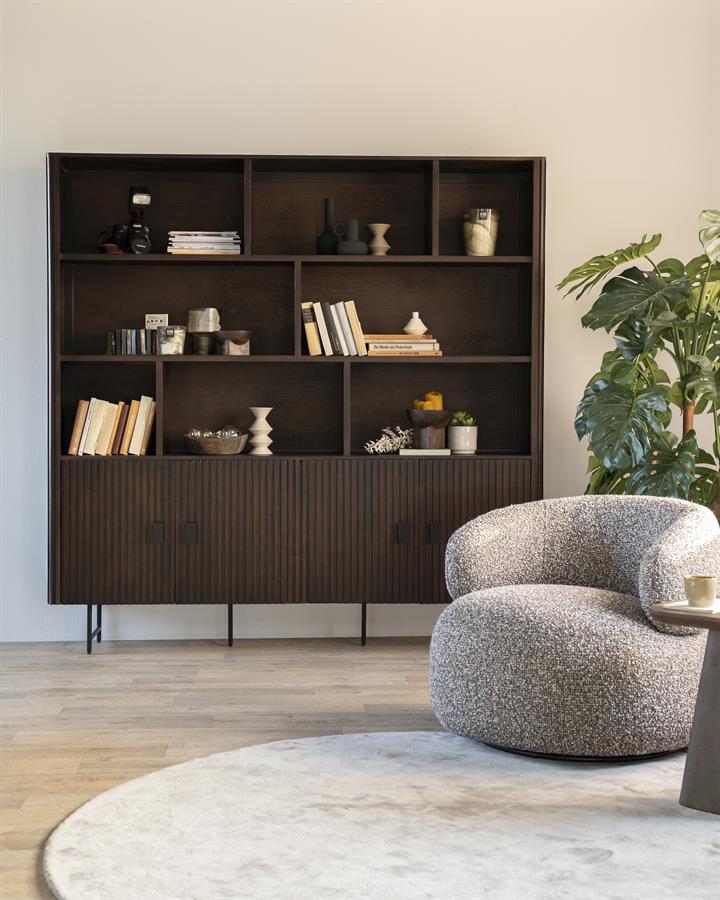 Boekenkast Remi Mangohout en Metaal 200 x 200 cm - Bruin - Afbeelding 25