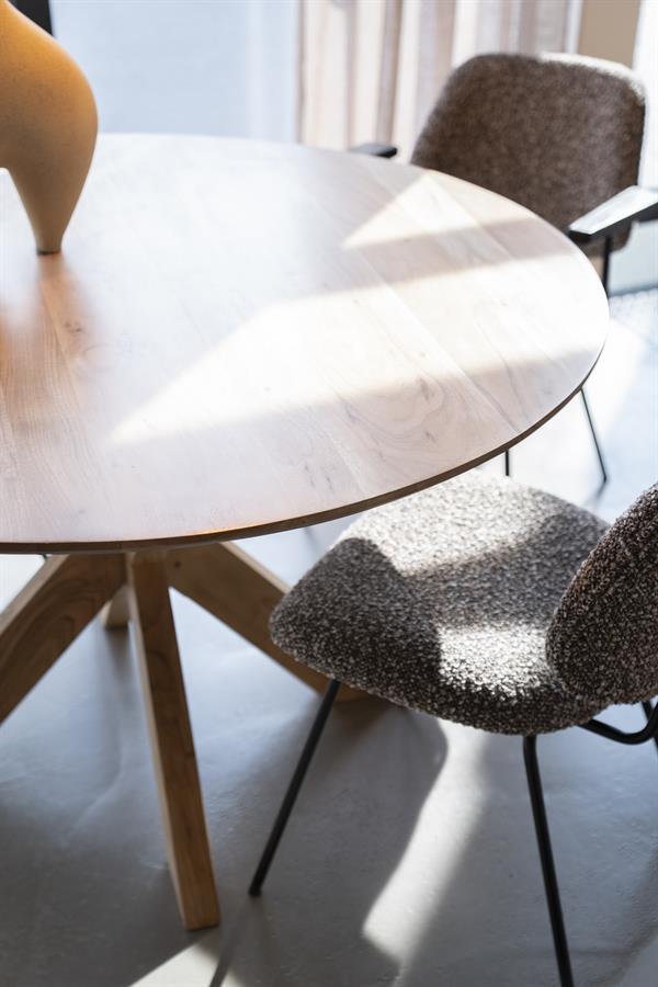 Ronde Eettafel Nikki Acaciahout 130 cm - Naturel - Afbeelding 7