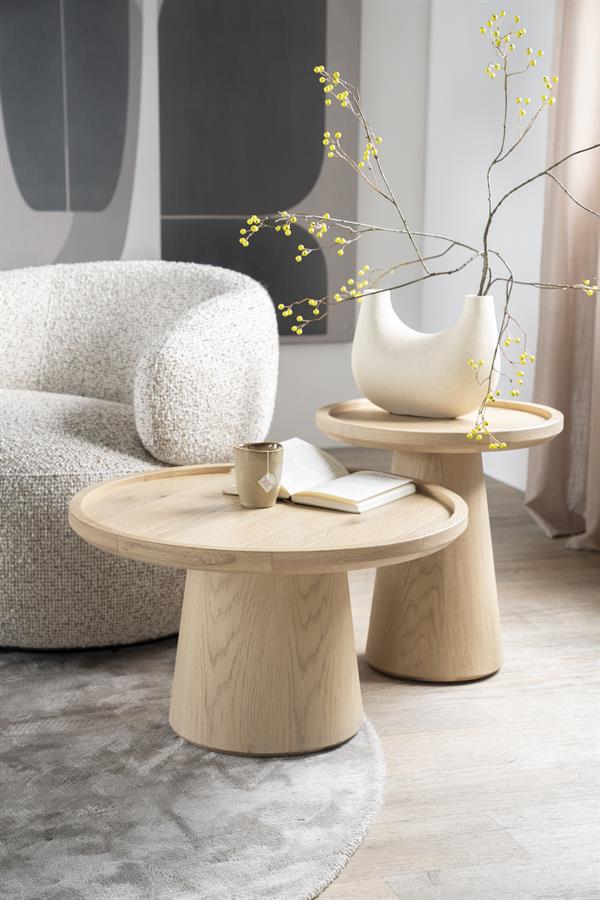 Ronde Bijzettafel Leia Eikenhout 46cm - Naturel - Afbeelding 11
