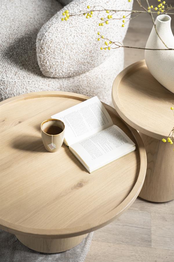 Ronde Bijzettafel Leia Eikenhout 46cm - Naturel - Afbeelding 12