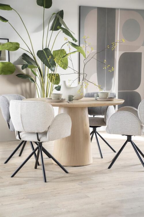 Ronde Eettafel Nola Eikenhout 130 cm - Naturel - Afbeelding 15