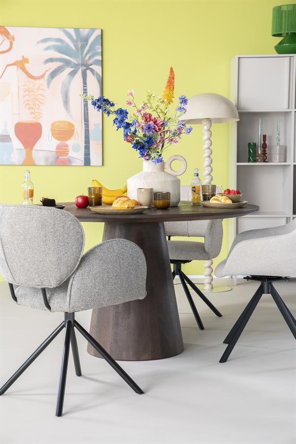Ronde Eettafel Aron Mangohout Bruin - 130cm - Afbeelding 30