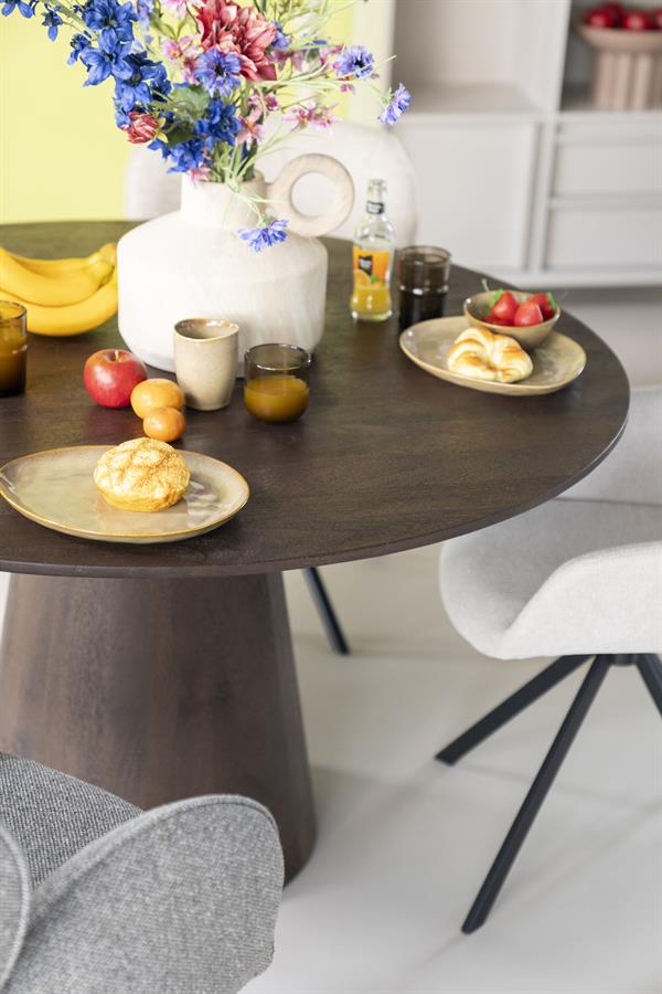 Ronde Eettafel Aron Mangohout Bruin - 130cm - Afbeelding 31