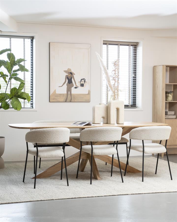 Eettafel Nikki Acaciahout 240 x 100 cm - Naturel - Afbeelding 8