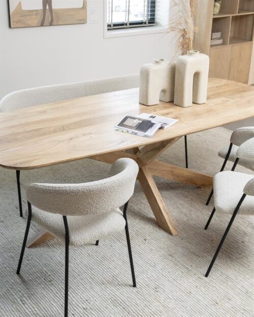 Eettafel Nikki Acaciahout 280 x 100 cm - Naturel - Afbeelding 9