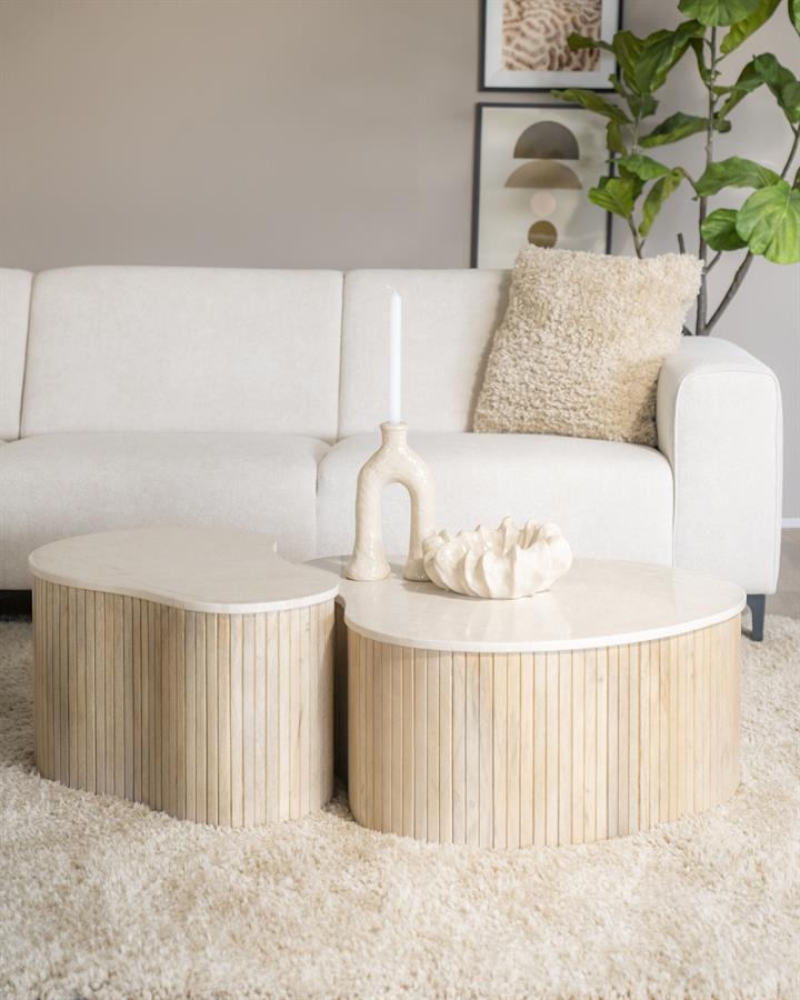 Salontafel Kira Small Mangohout en Marmer - Afbeelding 15