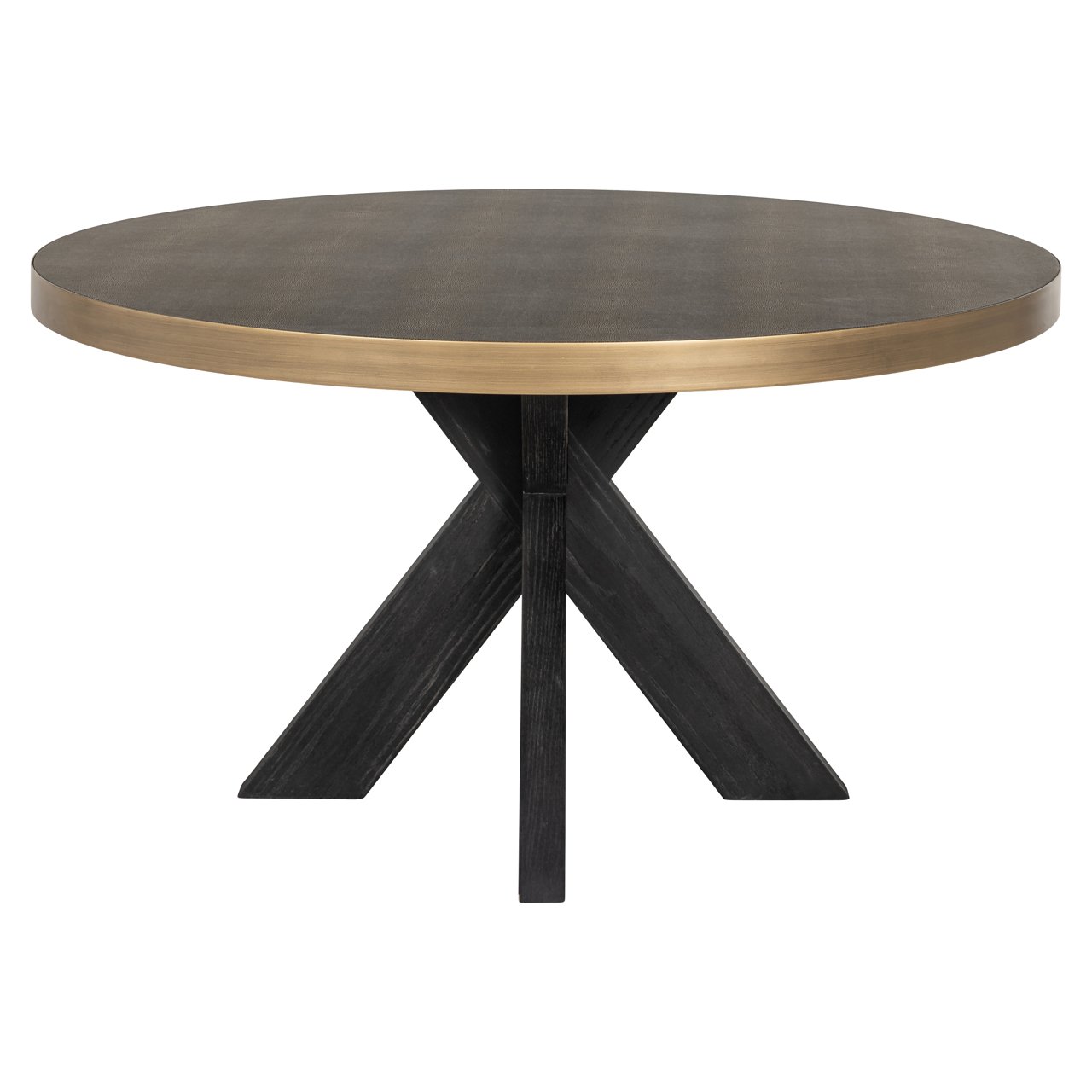 Ronde Eettafel Bloomville segrijn lederlook Ø140cm - Zwart - Afbeelding 3