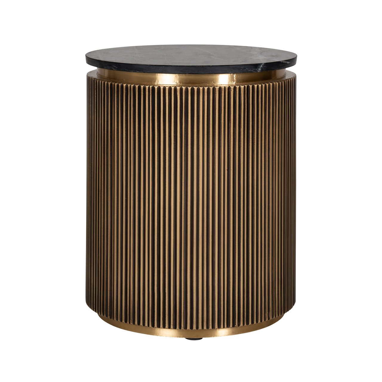 Ronde Bijzettafel Ironville Marmer Ø50 cm - Goud